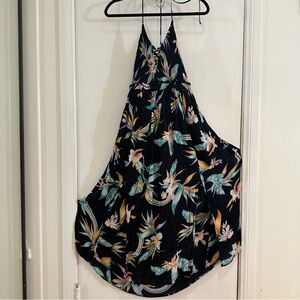 Forever21 navy floral sleeveless summer maxi dress with slit on leg. Size medium